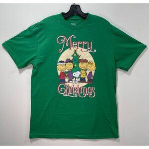 World Wide - Peanuts - Unisex Adult Short Sleeves T-Shirt - Graphic Tee-Green- L